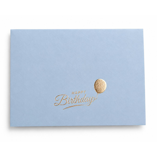 Happy Birthday Greeting Card with Envelope & Gold Foil Seal