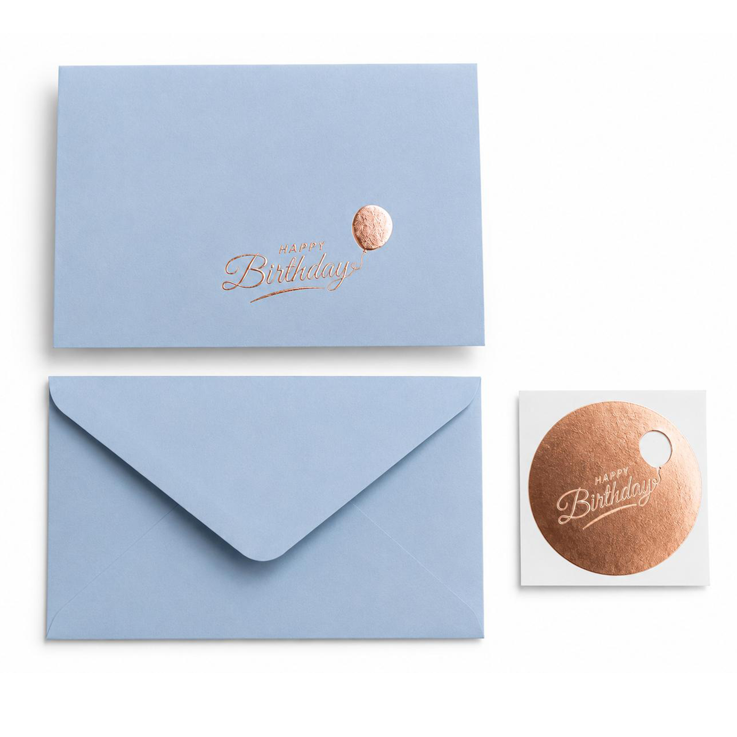 Happy Birthday Greeting Card with Envelope & Gold Foil Seal