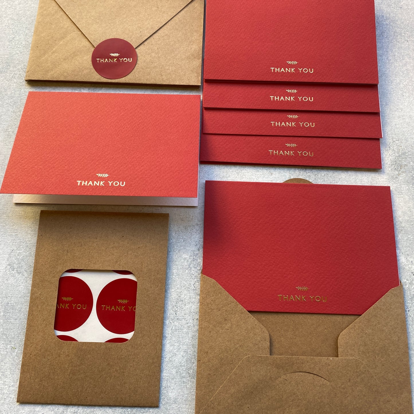 36 Pack of Folded Thank You Cards With Envelopes Foiled Stickers