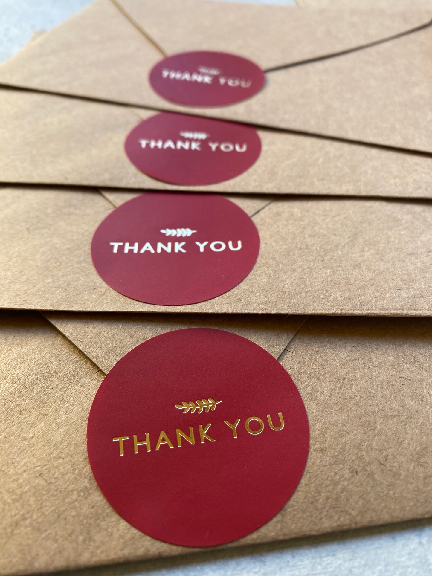36 Pack of Folded Thank You Cards With Envelopes Foiled Stickers